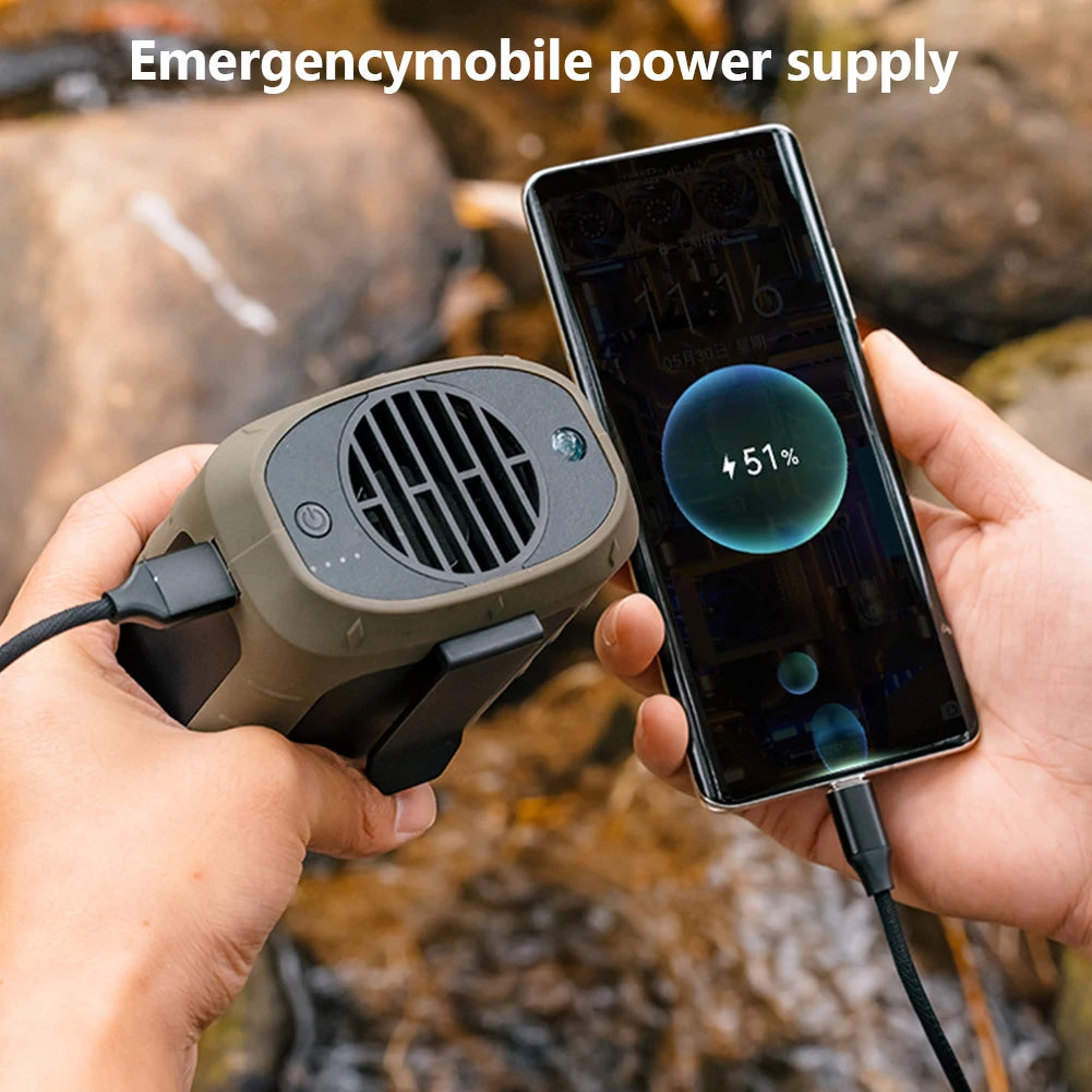 3 Speeds 8000mah Hanging Waist Fan USB Rechargeable Ultra-Light Mini Portable Fan For Outdoor Sports Cooling Waist Clip On Fan