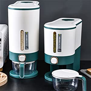 Teckido Smart Rice Dispenser – Airtight Food Storage Container with Measuring Cup | Available in 5kg & 10kg Capacity