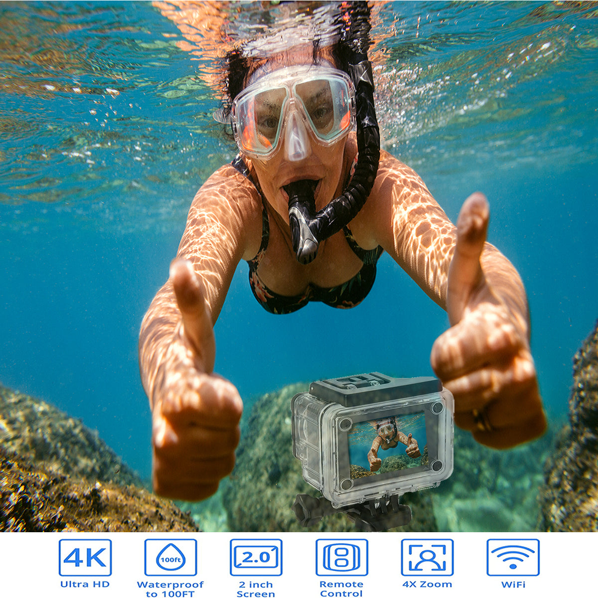 4K Ultra HD Action Pro Camera – Waterproof Sports Cam with Wi-Fi & Remote Control