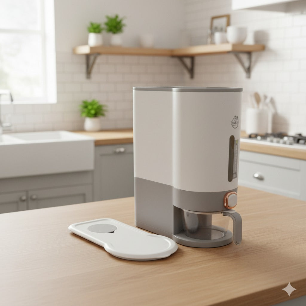 Teckido Smart Rice Dispenser – Airtight Food Storage Container with Measuring Cup | Available in 5kg & 10kg Capacity